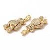 Rack Plating Brass Micro Pave Cubic Zirconia Pendants KK-G456-08G-2