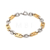 304 Stainless Steel Oval Link Chain Bracelets BJEW-B078-116GP-1