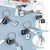 10Pcs Resin & Faux Suede Tassel Keychains KEYC-DR00024-4