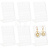 6Pcs Organic Glass Slant Back Jewelry Displays ODIS-CP0001-06-1