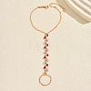 Elegant Brass Pave Clear and Red Cubic Zirconia Leaf Slave Bracelets YE0972-1