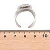 304 Stainless Steel Open Cuff Ring Components STAS-F366-06D-P-2
