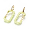 Golden Plated Brass Cubic Zirconia Hoop Earrings EJEW-G262-02G-3
