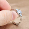 304 Stainless Steel Clear Cubic Zirconia Finger Rings for Women WG2A0BA-01-2