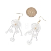 Jellyfish Acrylic & Glass Seed Bead Dangle Earrings EJEW-MZ00665-02-3