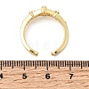Brass Micro Pave Cubic Zirconia Cuff Open Rings for Women RJEW-B160-02G-5