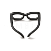Brass Glasses Frame Open Cuff Ring for Women RJEW-F140-140EB-2