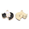 Light Gold Tone Alloy Enamel Pendants ENAM-N056-189-2