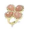 Natural Sunstone Faceted Adjustable Finger Rings for Women RJEW-A092-01G-07-4