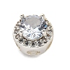 Brass Micro Pave Cubic Zirconia Beads KK-D408-11S-04A-2