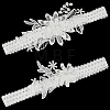 3D Flower Polyester Lace Elastic Bridal Garters AJEW-WH0470-03A-1