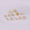 Brass Micro Pave Cubic Zirconia L-Shaped Nose Rings WGA70D4-19-3