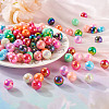 120Pcs 15 Colors UV Plating Rainbow Iridescent Acrylic Beads PACR-TA0001-06-14