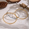 304 Stainless Steel Micro Pave Cubic Zirconia Bangles for Women MA1312-1-1