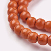 1 Strand Dyed Orange Red Round Synthetic Turquoise Beads Strands X-TURQ-G106-6mm-02G-3