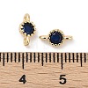 Brass Cubic Zirconia Flat Round Connector Charms KK-H204-02KCG-03-3