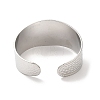 304 Stainless Steel Textured Wide Cuff Bangles for Women BJEW-L682-014P-2