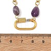 Natural Amethyst Nuggets Beaded Chain Necklaces NJEW-JN06508-01-4