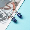 Bullet Natural Lapis Lazuli Pendant Hoop Earrings for Girl Women EJEW-JE04636-02-2