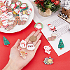 40Pcs 10 Style Christmas Sock & Santa Claus & Tree & Gingerbread Man & Deer Acrylic Brooch Pin JEWB-FH0001-32-4