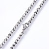 304 Stainless Steel Box Chain Necklaces NJEW-F227-09P-03-2