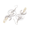 Natural Quartz Crystal & 201 Stainless Steel Dangle Earrings EJEW-TA00429-4