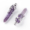 Natural Amethyst Big Pointed Pendants G-A172-16C-2