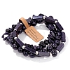 3Pcs Synthetic Blue Goldstone Bead Bracelet  Sets for Men PW-WG3CBCD-07-1