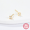 Golden Sterling Silver Micro Pave Cubic Zirconia Stud Earring XN7792-4-1