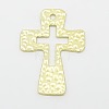 Hammered Cross Alloy Pendants PALLOY-D259-M-2