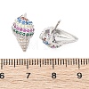 Brass Micro Pave Cubic Zirconia Stud Earrings EJEW-Q015-16P-5