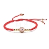 Round with Evil Eye Braided Bead Bracelet for Girl Women BJEW-JB06974-4