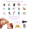 Craftdady 15Pcs 15 Style Gesture with Words Enamel Pins JEWB-CD0001-04-13