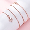 Brass Column Link Chain Necklaces for Women NJEW-D302-05RG-5