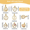 6Pcs 6 Style Mother's Day Brass Micro Pave Clear Cubic Zirconia Pendants ZIRC-BBC0001-15-2