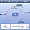 SOFPLATE 20Pcs 304 Stainless Steel Cable Chain Bracelet Making AJEW-SP0001-01-2