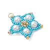 Glass Seed Beaded Star Pendants PALLOY-MZ00524-01-3