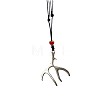 Boho Alloy Pendant Adjustable Cord Necklaces for Women with Porcelain Beads WG6DA09-04-2