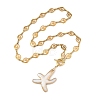 Ocean Natural Shell Brass Starfish Pendant 304 Stainless Steel Spiral Link Chain Necklaces for Women NJEW-JN06396-2
