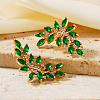 Shiny and Simple Fashion Brass Leaf Stud Earrings YK8421-2-2