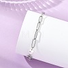 Shell Pearl & 304 Stainless Steel Paperclip Chain Bracelets for Women BJEW-JB13820-2