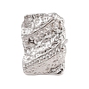 Non-Tarnish Hammered Rectangle 304 Stainless Steel Open Cuff Ring for Women Men RJEW-Z038-01P-2