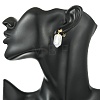 Brass Micro Pave Cubic Zirconia Stud Dangle Earrings for Women EJEW-JE07279-4