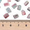 Transparent Spray Painted Glass Seed Beads SEED-L011-10A-03-4