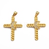 Brass Micro Pave Clear Cubic Zirconia Pendants ZIRC-J025-40G-1