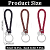 12Pcs 3 Colors PU Leather Knitting Keychains KEYC-CL0001-20A-2