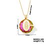 Luxury Fashionable American and European Style Brass Glass Virgin Mary Pendant Necklaces for Women DB7560-4-1