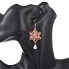 Dyed Natural Malaysia Jade & Glass Seed Beaded Flower with Teardrop Dangle Earrings EJEW-MZ00710-02-4
