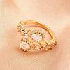 Brass Micro Pave Cubic Zirconia Cuff Rings for Women RJEW-Z113-48G-1