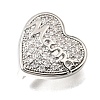 Mother's Day Brass Micro Pave Cubic Zirconia Slide Charms KK-E802-21P-B-2